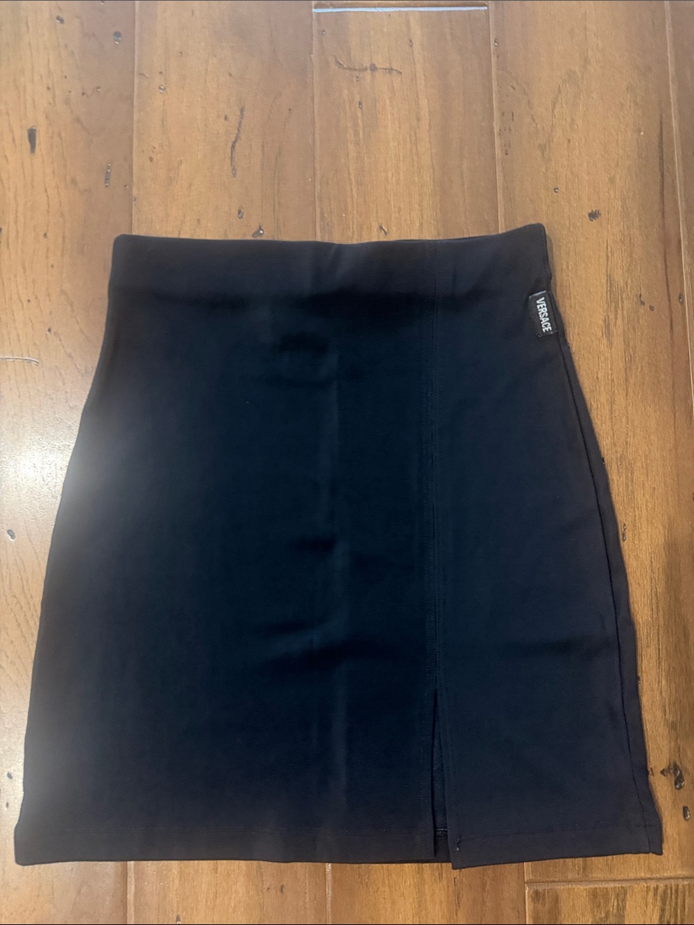 Versace Black Mini Skirt with Side Logo